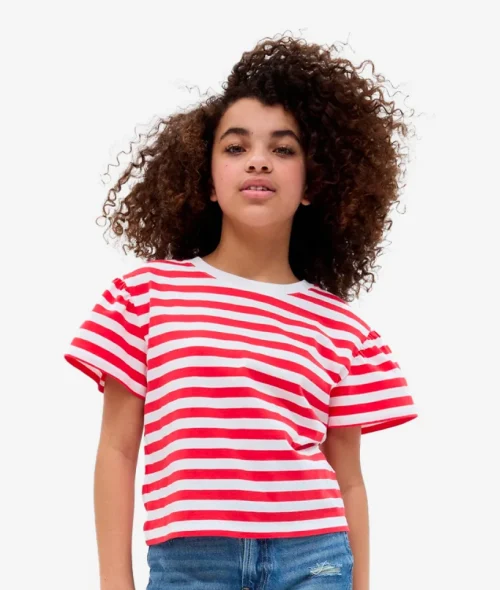 Stripe Red T-shirt Fir Girl