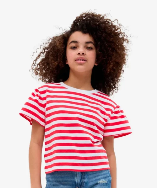 Stripe Red T-shirt Fir Girl