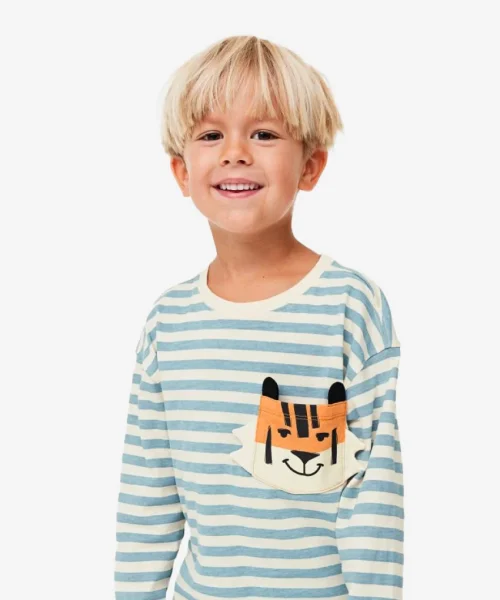 Cute Full Sleeve Green Stripe T-shirt