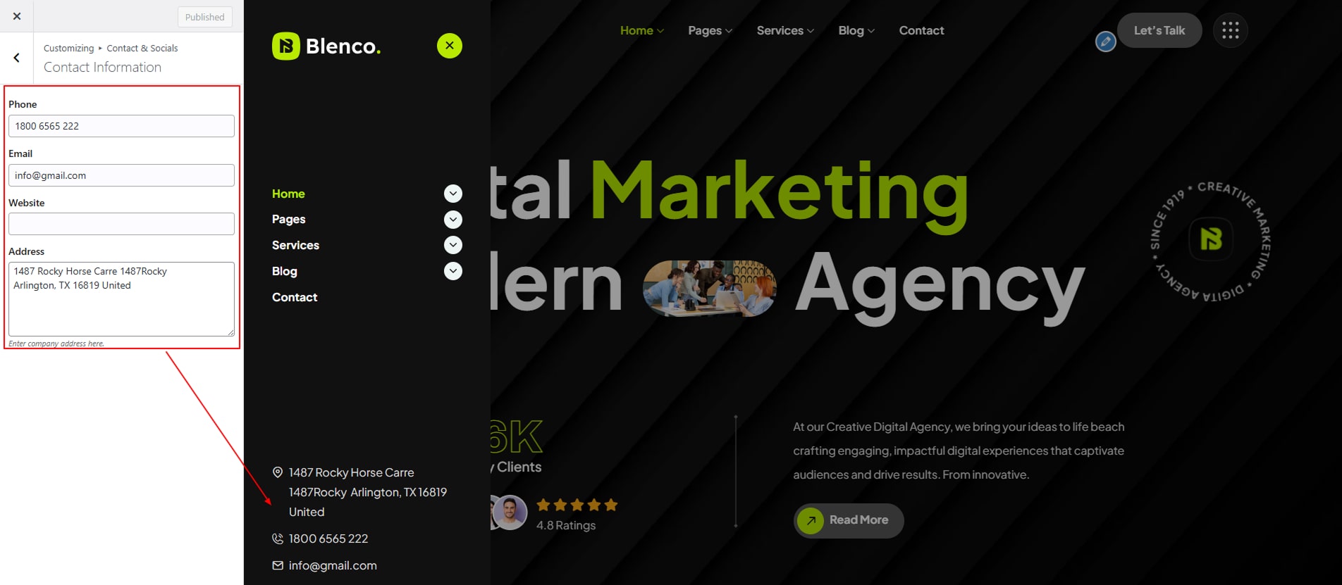 Theme contact