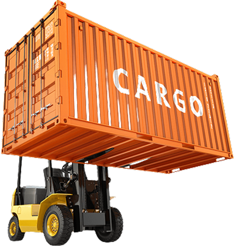 Forklift with cargo