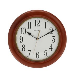 SEIKO 12 Inch Round Wood Classic Wall Clock,