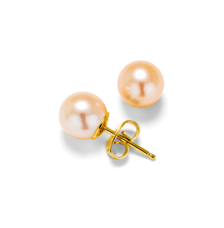 Pink Pearl Stud Earrings