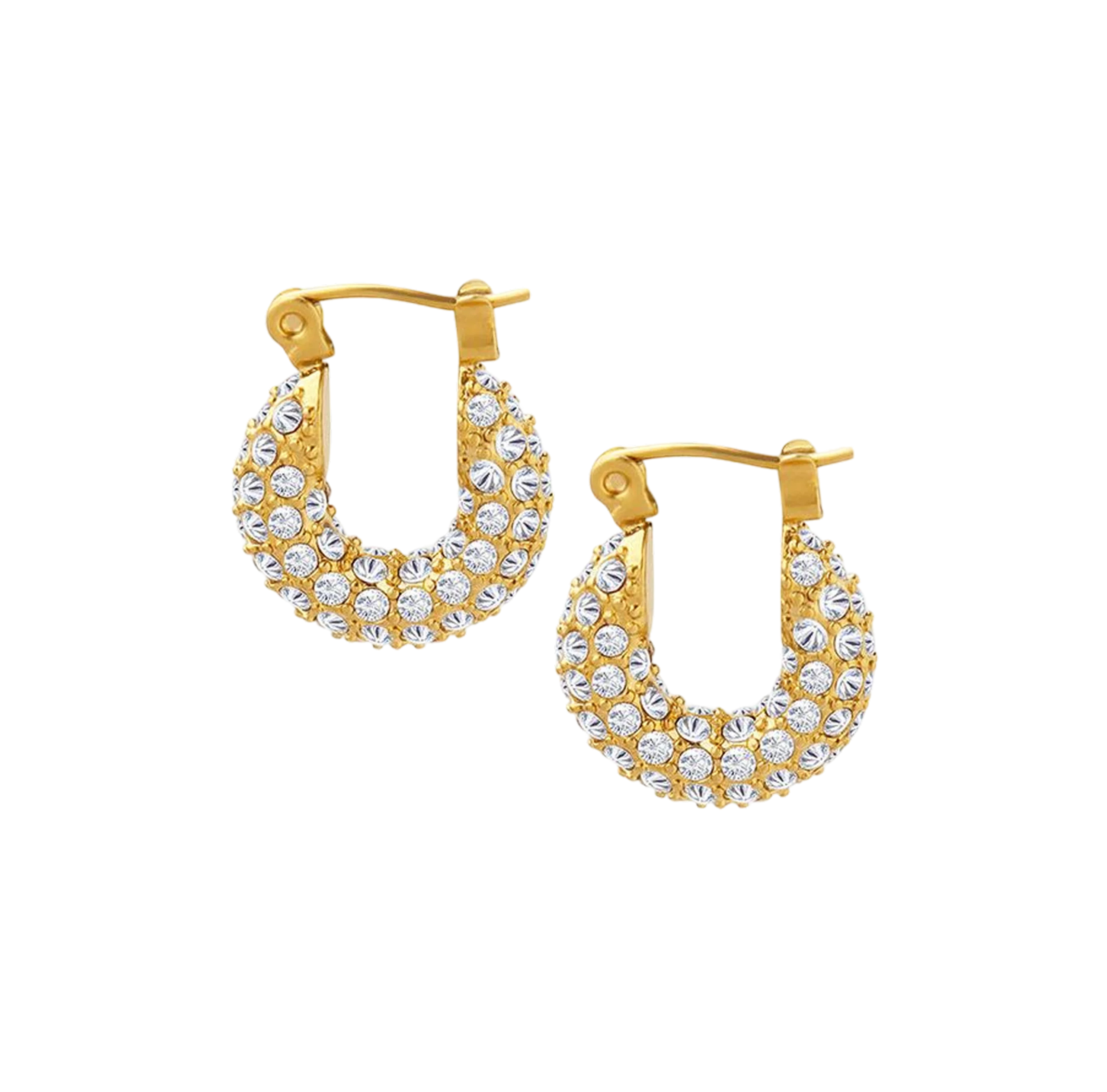 Rhinestone Gold Earrings