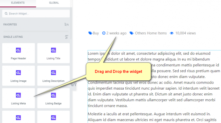 Listing Meta Widget – All Classified Listing Addons