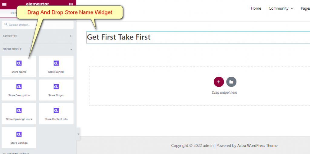 Store Name Widget – All Classified Listing Addons