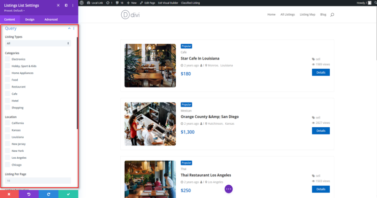 Listings List – All Classified Listing Addons
