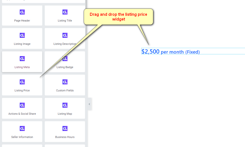 View Sold Widget Listing Price Widget – All Classified Listing Addons