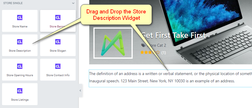 Store Description Widget – All Classified Listing Addons