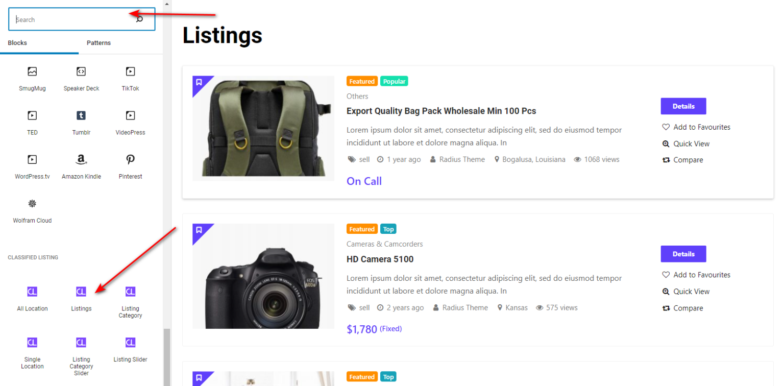 Listings - Classified Listing Main Documentation