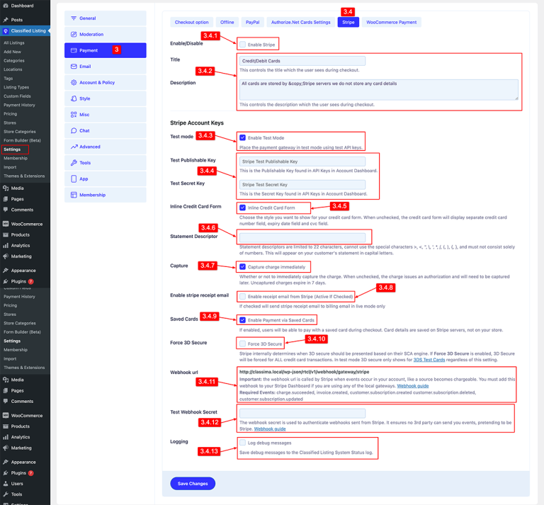 Stripe [PRO] - Classified Listing Main Documentation