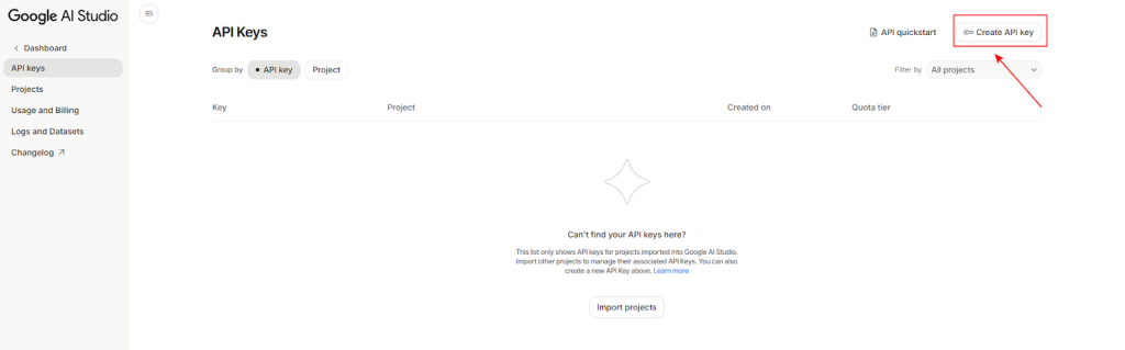 Create API Key