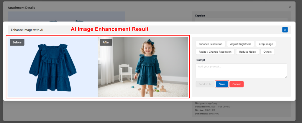 AI Image Enhancement Result
