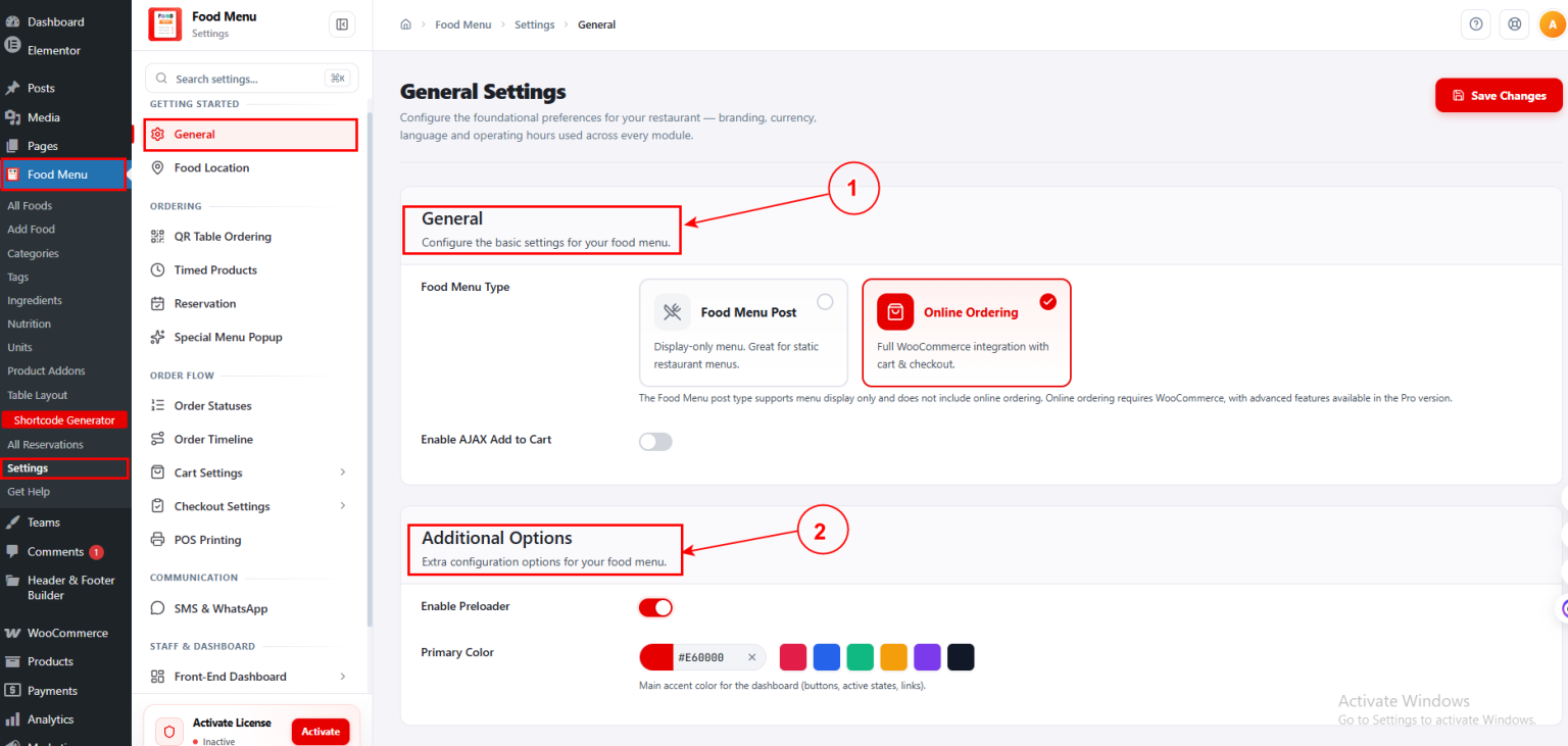 General Settings – Food Menu – Restaurant Menu & Online ordering by ...
