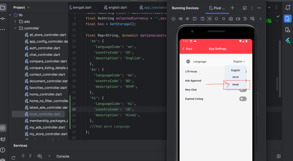 Configuring App Language – Listygo – Mobile App Documentation