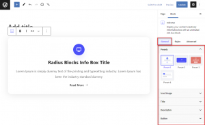 Info box Block – Radius Blocks – Documentation