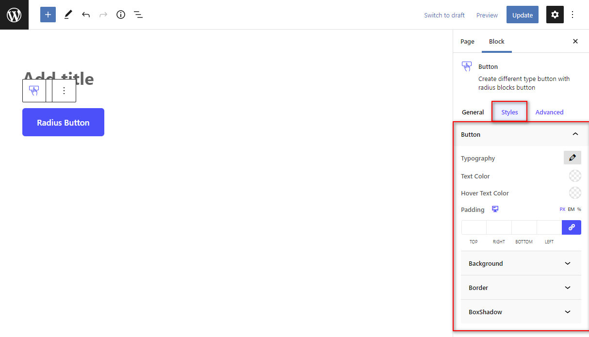 Button Block – Radius Blocks – Documentation