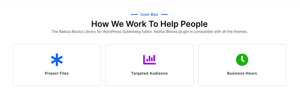 Icon Box Block – Radius Blocks – Documentation