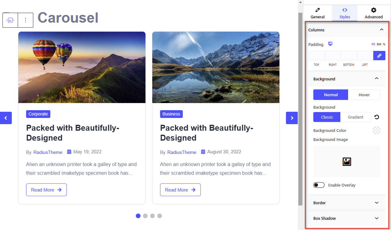 Post Carousel Block – Radius Blocks – Documentation