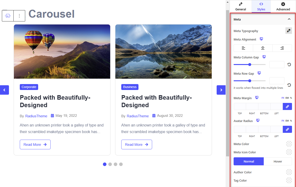 Post Carousel Block – Radius Blocks – Documentation