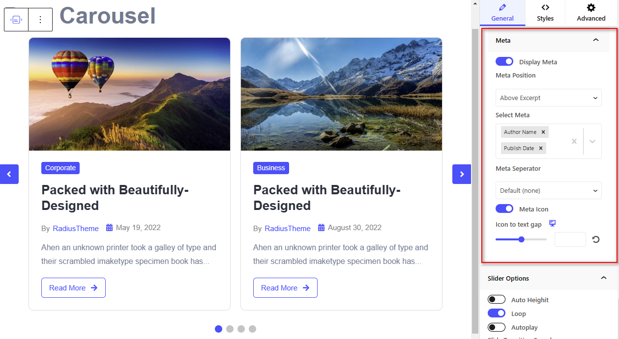 Post Carousel Block – Radius Blocks – Documentation