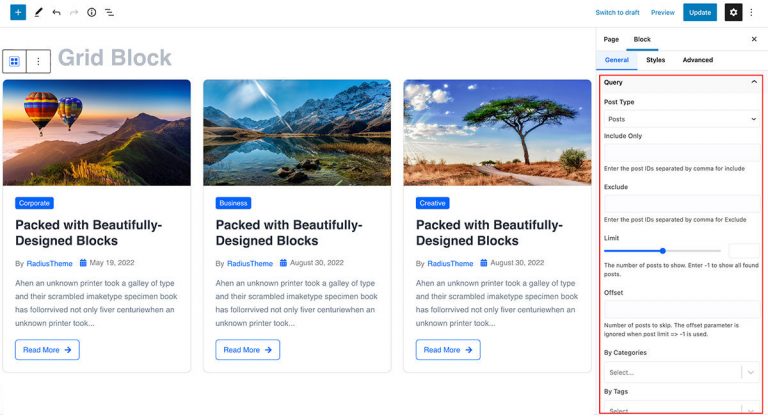 Post Grid Block – Radius Blocks – Documentation