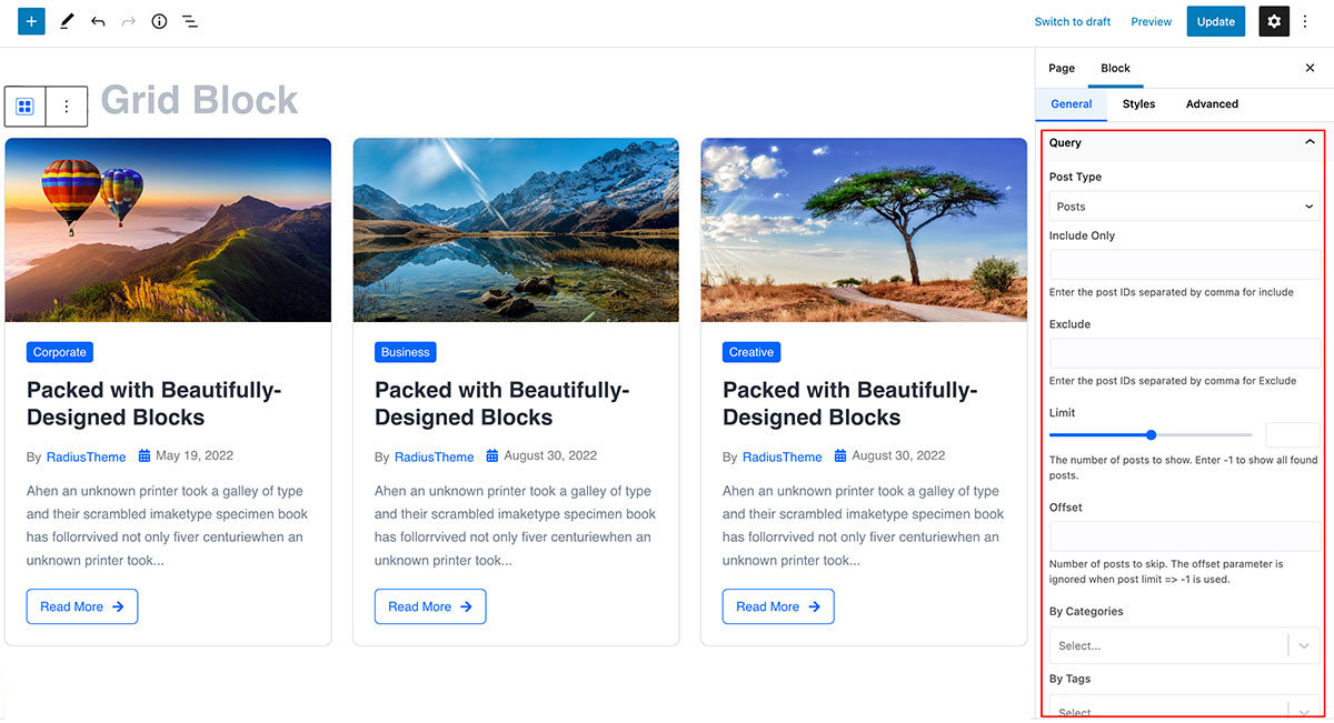 Post Grid Block – Radius Blocks – Documentation