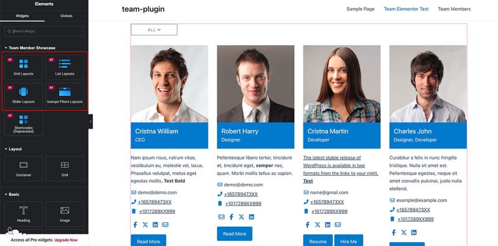 Elementor Addons – WordPress Team members plugin