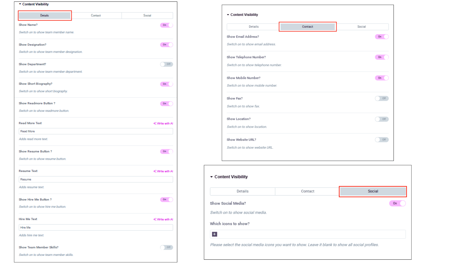 Grid Layouts Settings – WordPress Team members plugin
