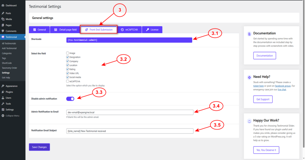 Front End Forms Fields [Pro] – Testimonial Slider & Showcase WordPress ...