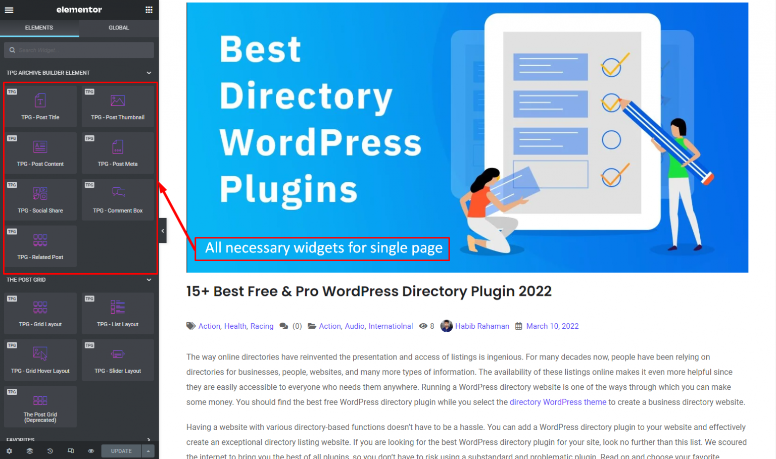 Archive / Single Page Builder – Post Grid Plugin for WordPress