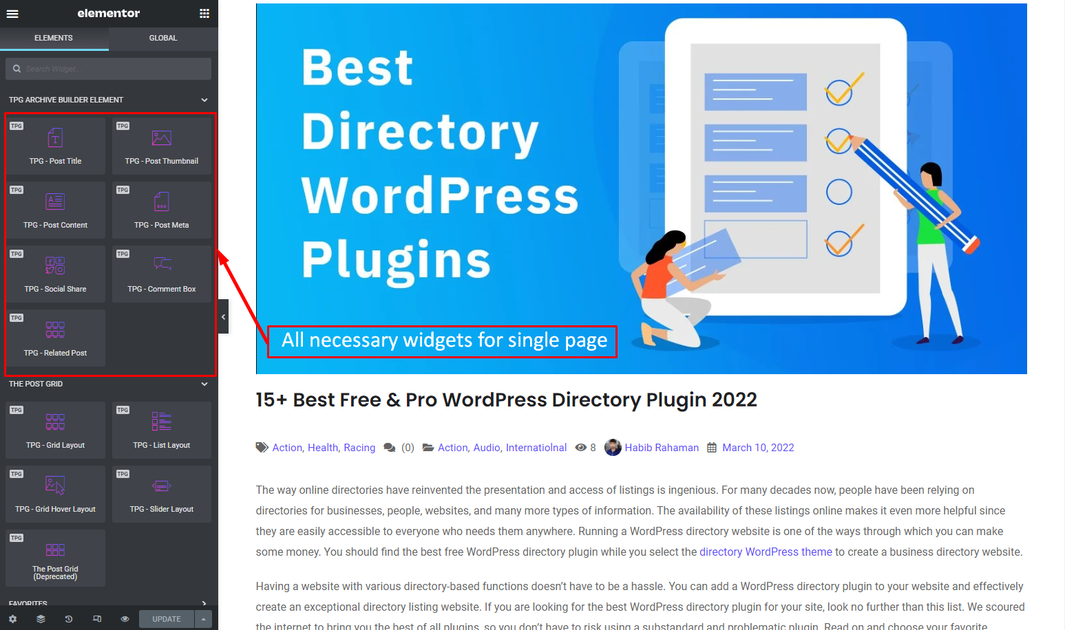 Archive / Single Page Builder – Post Grid Plugin for WordPress