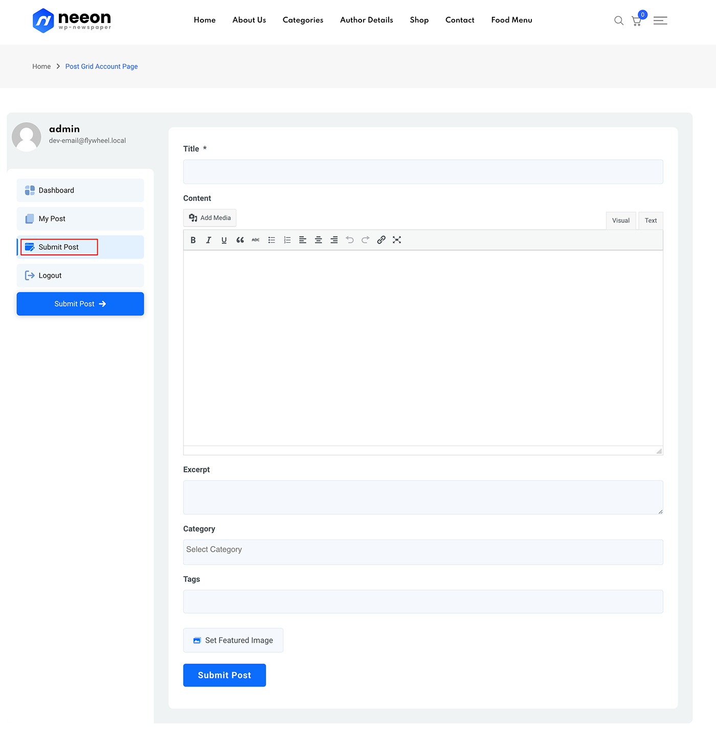 Front End Submission [PRO] – Post Grid Plugin for WordPress
