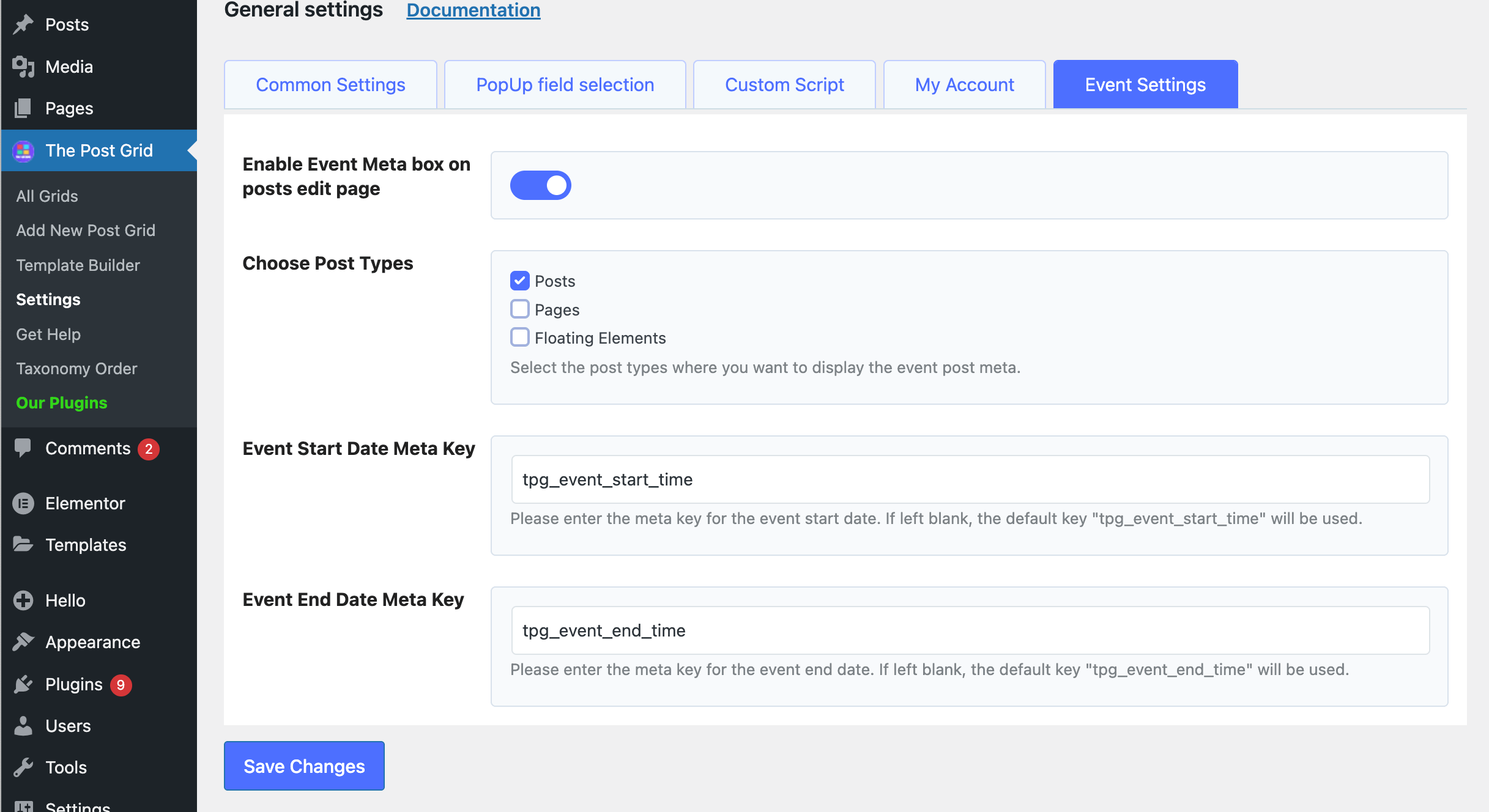 Event Integration with The Post Grid [PRO] – Post Grid Plugin for WordPress