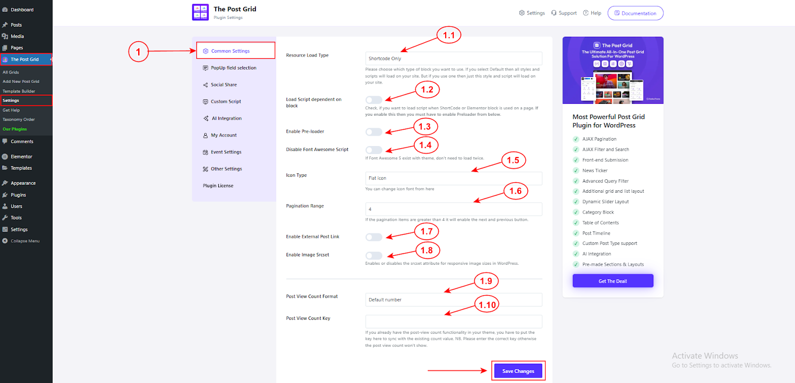 Common Settings – Post Grid Plugin for WordPress