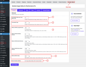 General Settings – Woocommerce Variation Gallery