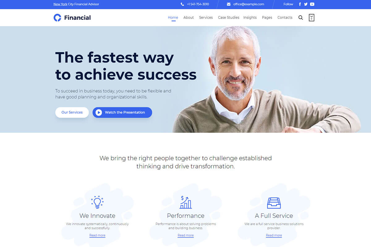Consultancy is another best business consulting WordPress theme