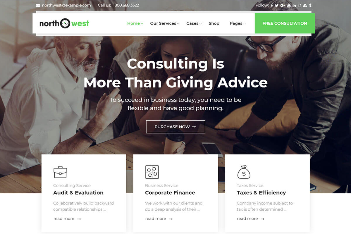 eliable WordPress themes for consulting business