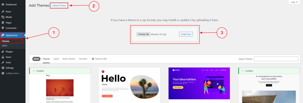 install theme