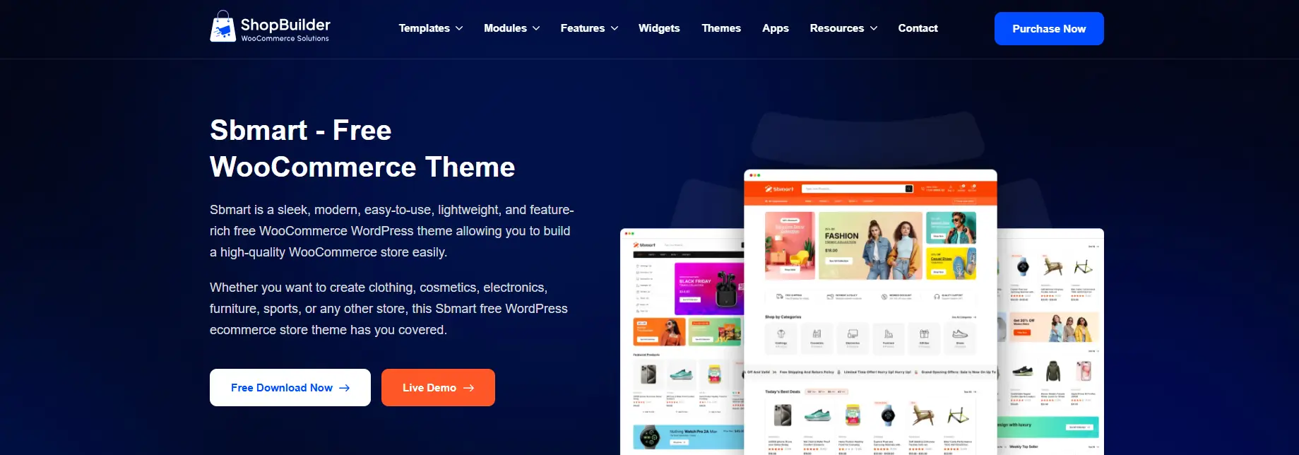 SbMart - free woocommerce theme