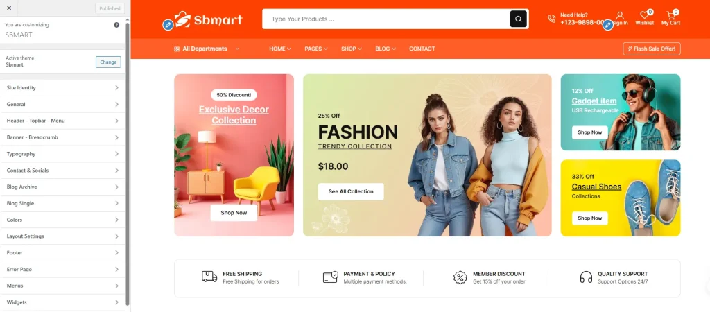 customize website