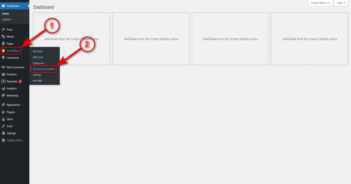 Go to shortcode generator