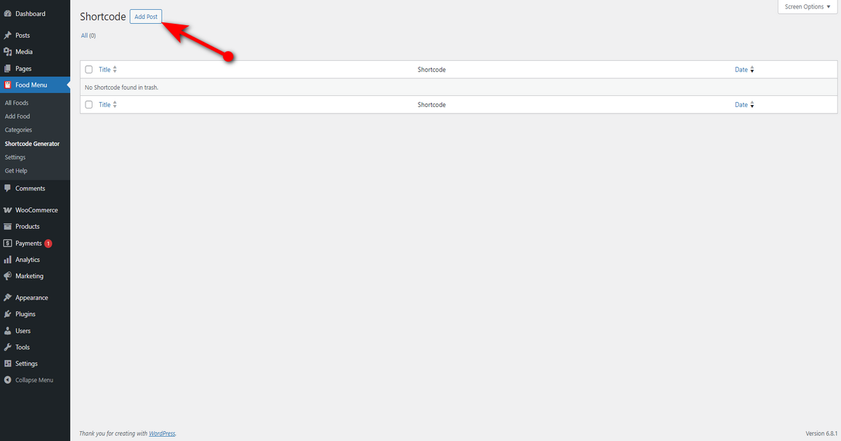 Click add post button