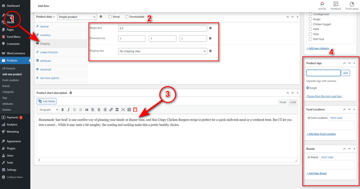 Work on shipping tab and other sections
