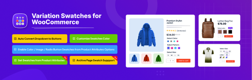 Variation Swatches for WooCommerce by RadiusTheme