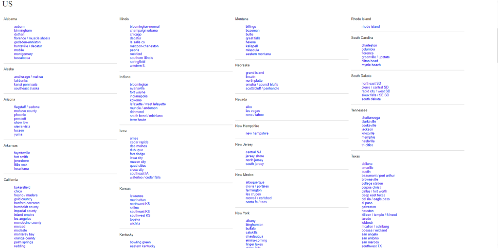 Location based listing