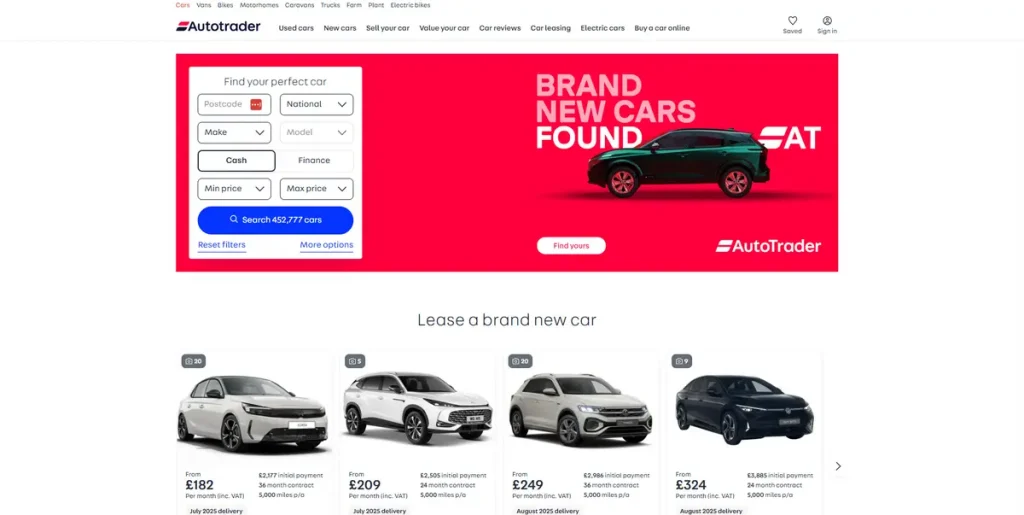 Screenshot of Autotrader