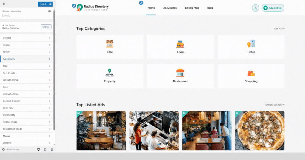 change logo, typography, color scheme, and more