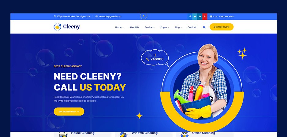 Cleeny - Cleaning service company website template