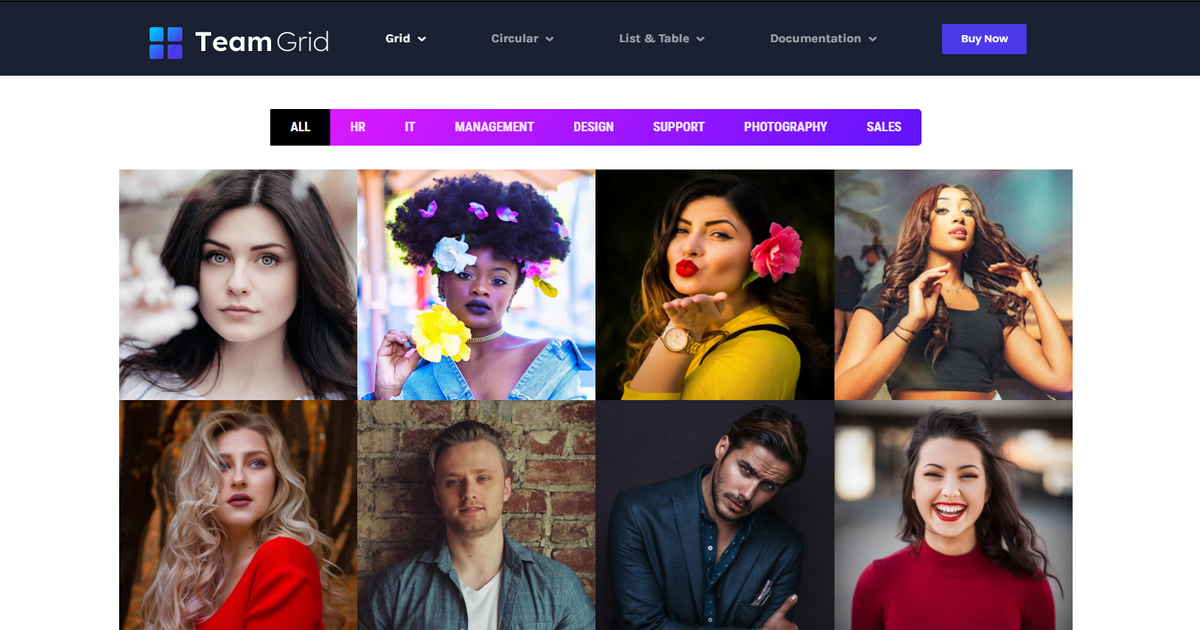 Screenshot of Team Grid